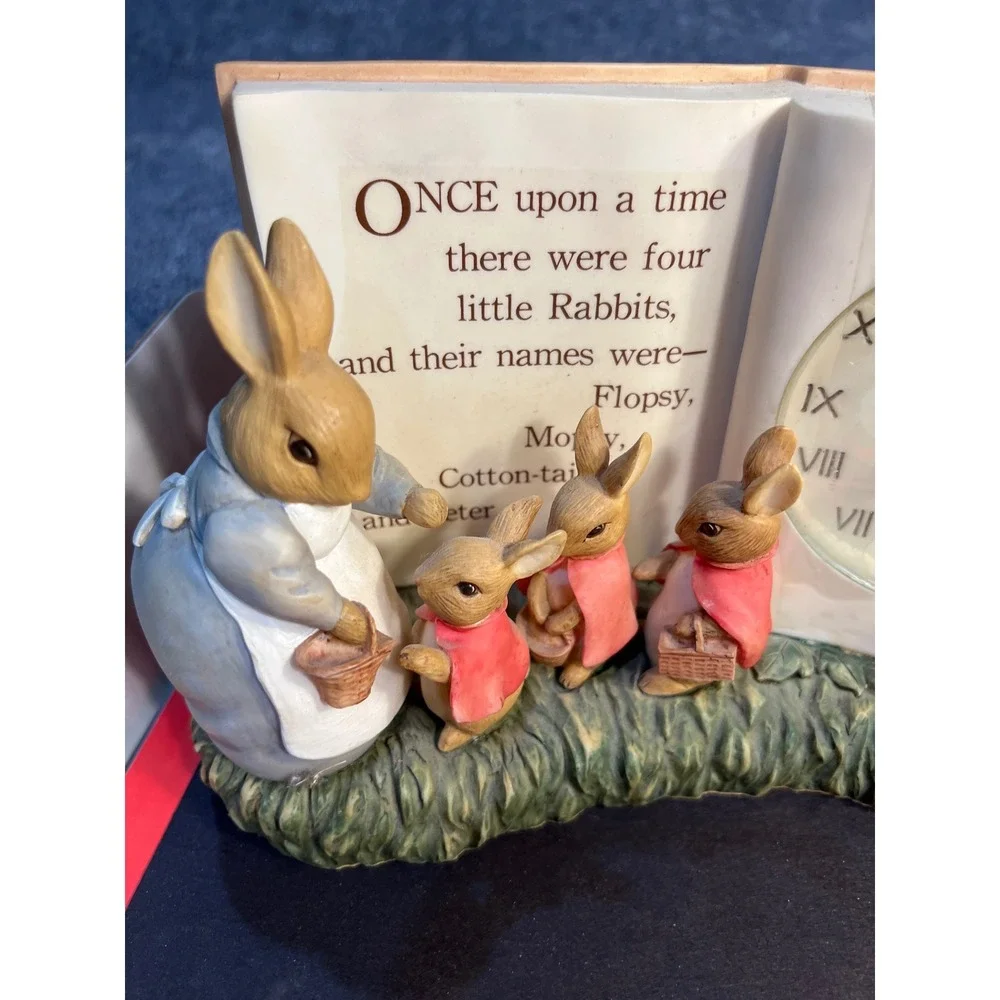 Michel & Co Beatrix Potter Peter Rabbit Storybook Mantel Clock Figurine Nursery